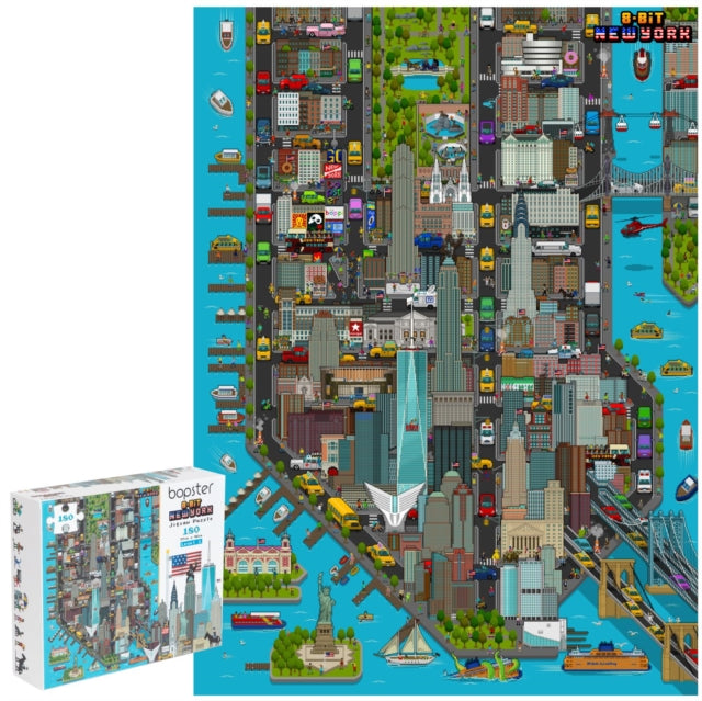 Book cover of: Bopster 8-Bit Pixel Jigsaw Puzzle New York