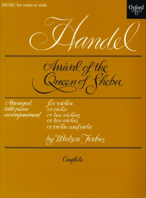 Book cover of: Arrival of the Queen of Sheba. By: George Frideric Handel