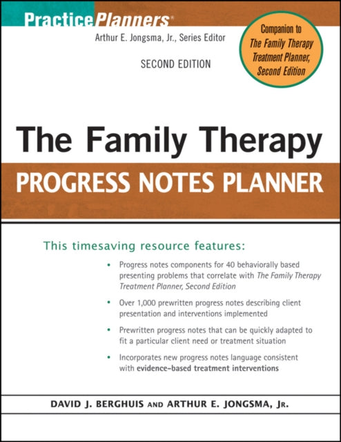 Book cover of: Family Therapy Progress Notes Planner. By: David J. Berghuis