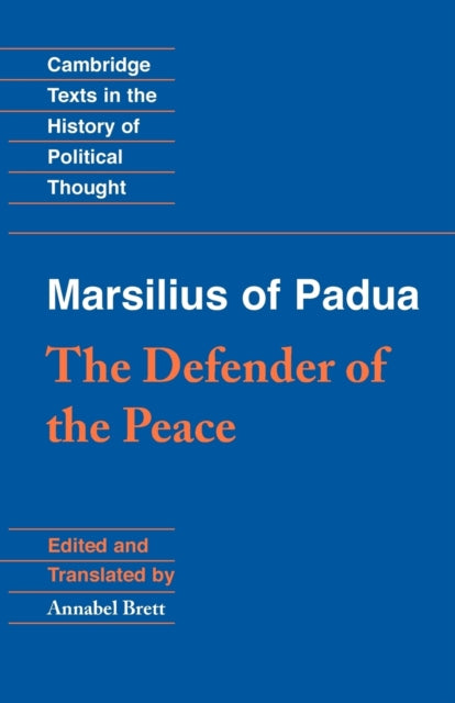 Book cover of: Marsilius of Padua: The Defender of the Peace. By: Marsilius of Padua