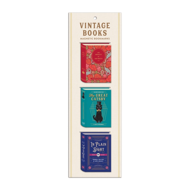 Book cover of: Vintage Books Shaped Magnetic Bookmarks. By: Galison