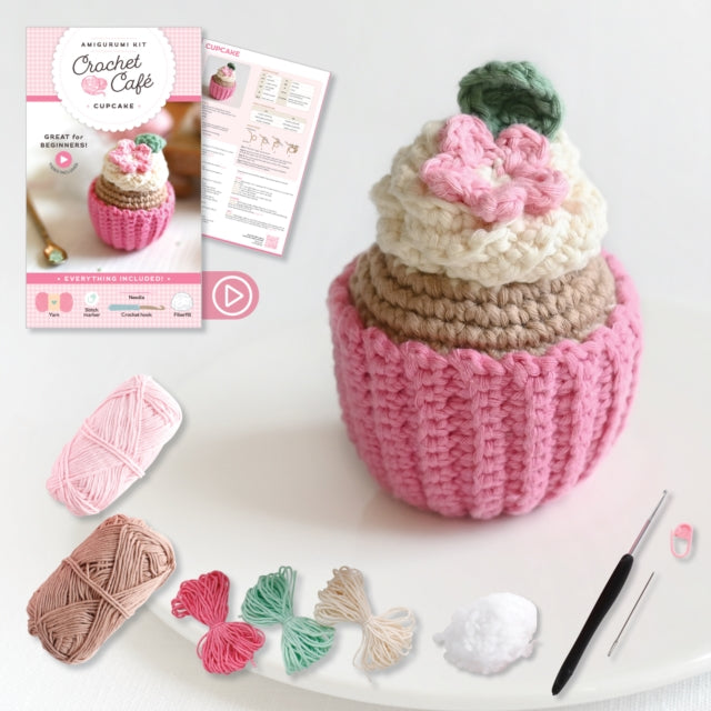 Book cover of: Crochet Cafe Amigurumi Kit Cupcake