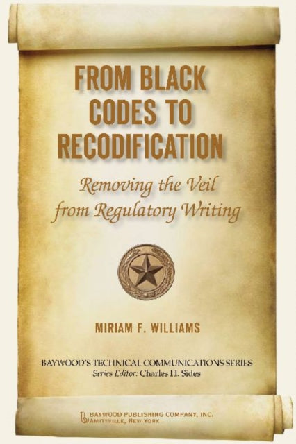 Book cover of: From Black Codes to Recodification. By: Miriam F. Williams