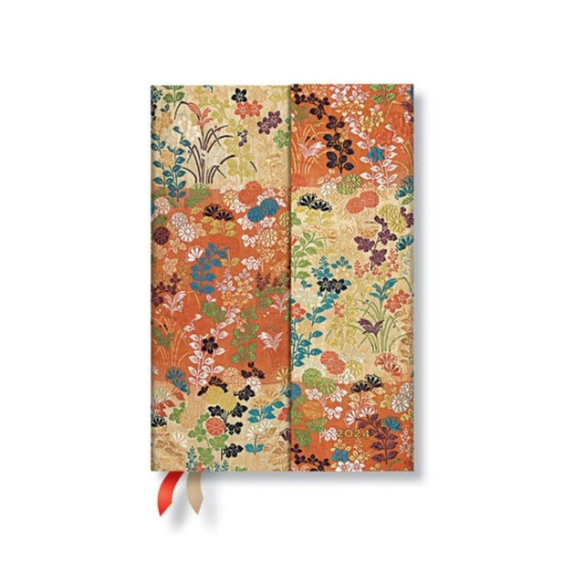 Book cover of: Kara-ori (Japanese Kimono) Mini 12-month Dayplanner 2024. By: Paperblanks