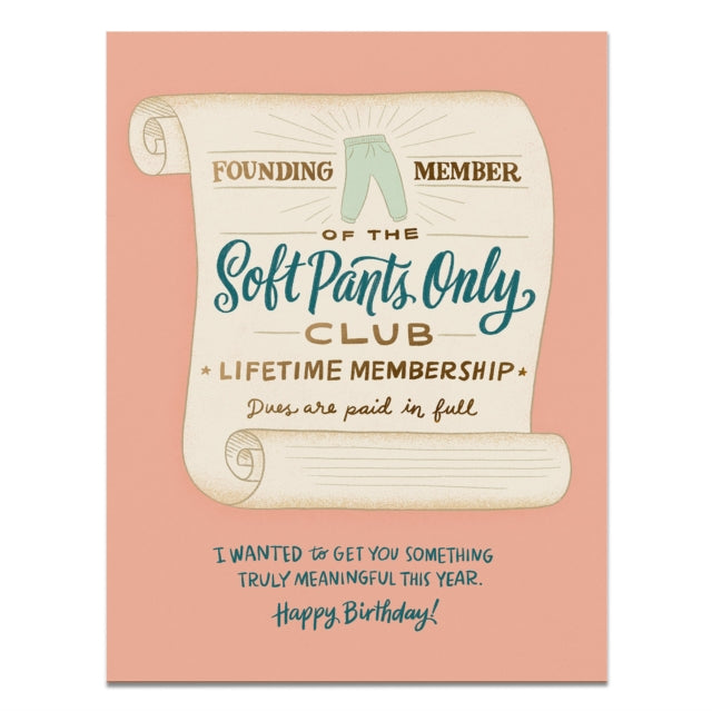 Book cover of: Em & Friends Soft Pants Club Birthday Greeting Card