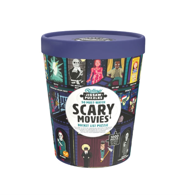 Book cover of: 50 Must-Watch Scary Movies Bucket List 1000-piece Puzzle