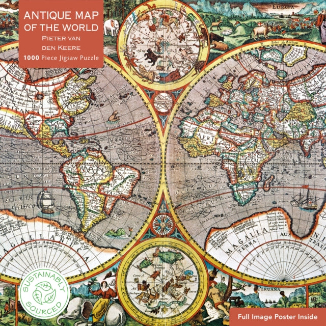 Book cover of: Adult Jigsaw Puzzle Pieter van den Keere: Antique Map of the World