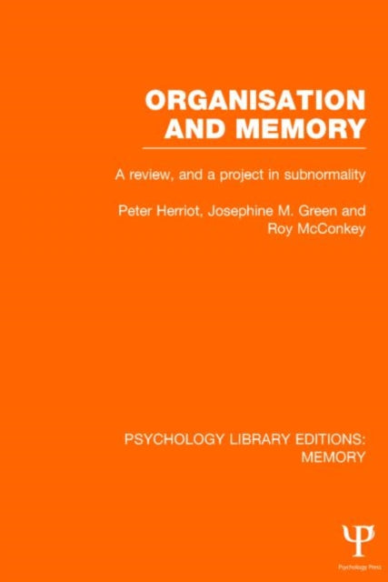 Book cover of: Organisation and Memory (PLE: Memory). By: Peter Herriot