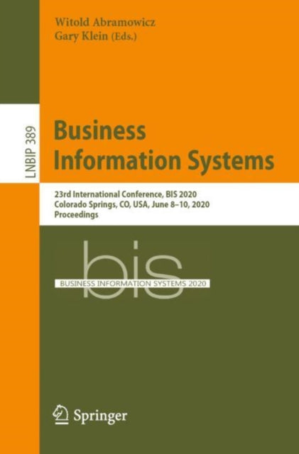 Book cover of: Business Information Systems. By: Witold Abramowicz