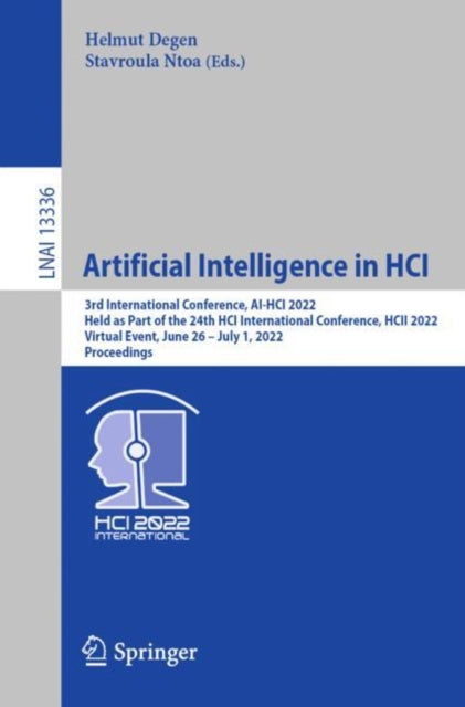 Book cover of: Artificial Intelligence in HCI. By: Helmut Degen