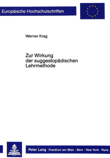 Book cover of: Zur Wirkung der suggestopaedischen Lehrmethode