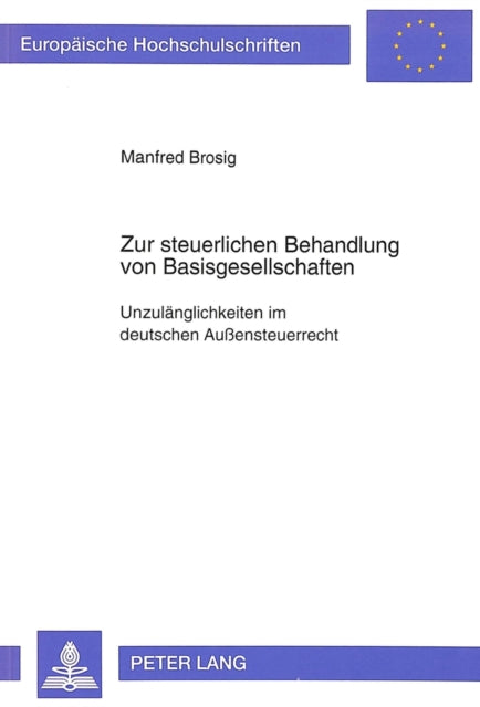 Book cover of: Zur steuerlichen Behandlung von Basisgesellschaften