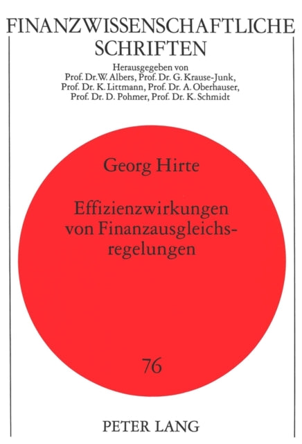 Book cover of: Effizienzwirkungen von Finanzausgleichsregelungen