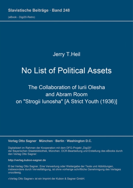 Book cover of: No List of Political Assets