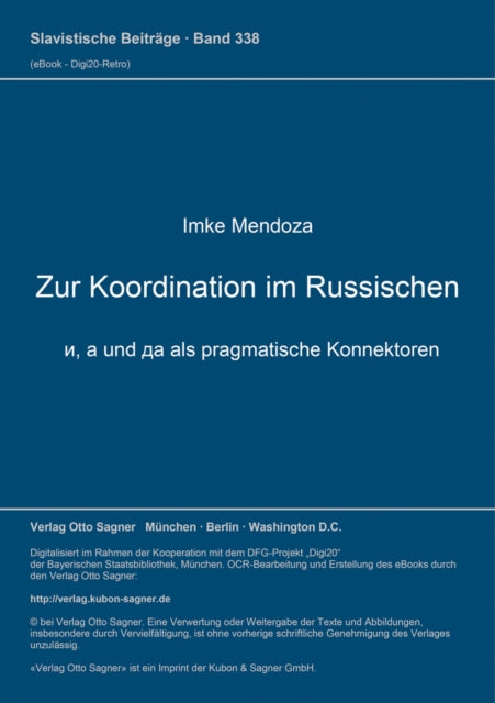 Book cover of: Zur Koordination im Russischen