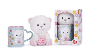Love Hearts I Love You Bear Mug And Plush Set