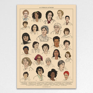 A-Z Female Authors A3 Art Print