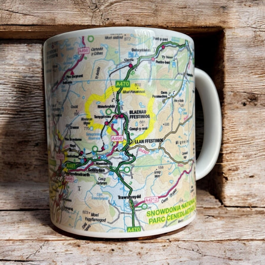 Book cover of: OS Map Ceramic Mug - Snowdonia National Park