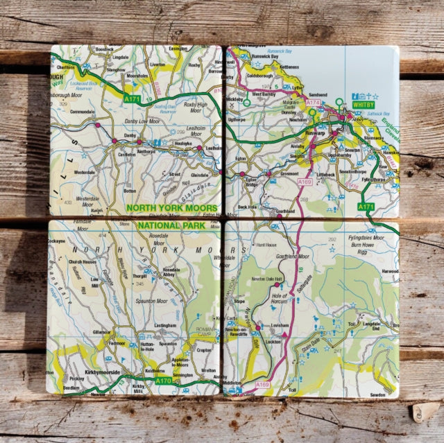 Book cover of: OS Map Ceramic Four Coaster Set - North York Moors National Park