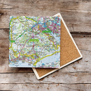 OS Map Ceramic Single Coaster - New Forest National Park