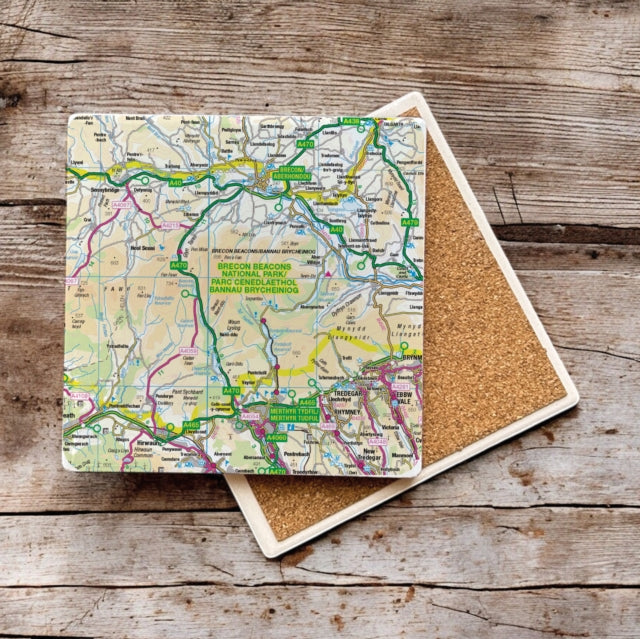 Book cover of: OS Map Ceramic Single Coaster - Brecon Beacons National Park