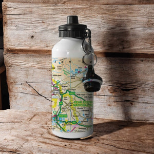 OS Map 600ml Metal Water Bottle - Peak District National Park