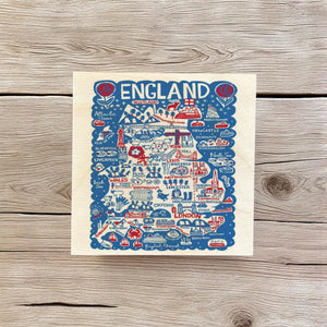 Julia Gash Wooden Coaster - England