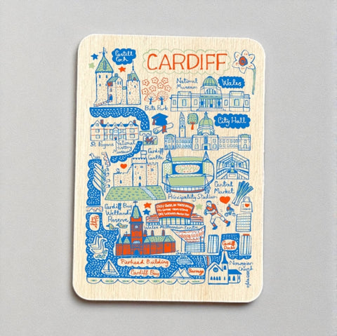 Julia Gash Wooden Magnet - Cardiff