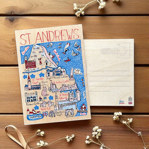 Julia Gash Wooden Postcard - St Andrews