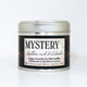 Book cover of: Mystery- Scented Soy Candle- Leather and Patchouli