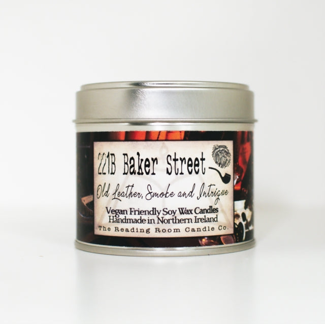 Book cover of: 221b Baker Street- Scented Soy Candle- Old Leather, Smoke and Intrigue