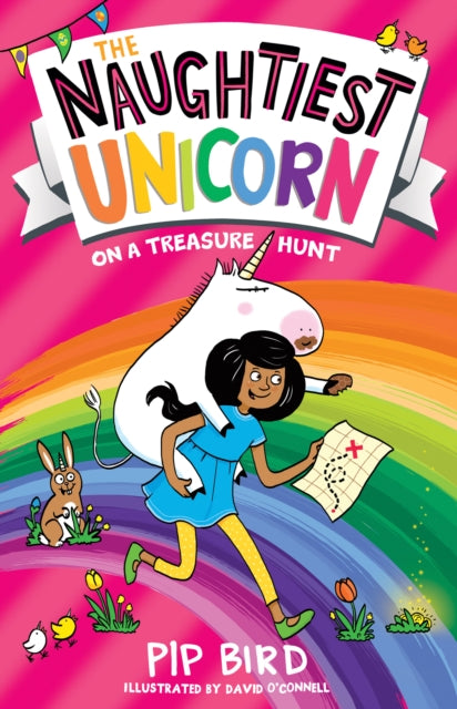 Book cover of: Naughtiest Unicorn on a Treasure Hunt. By: Pip Bird
