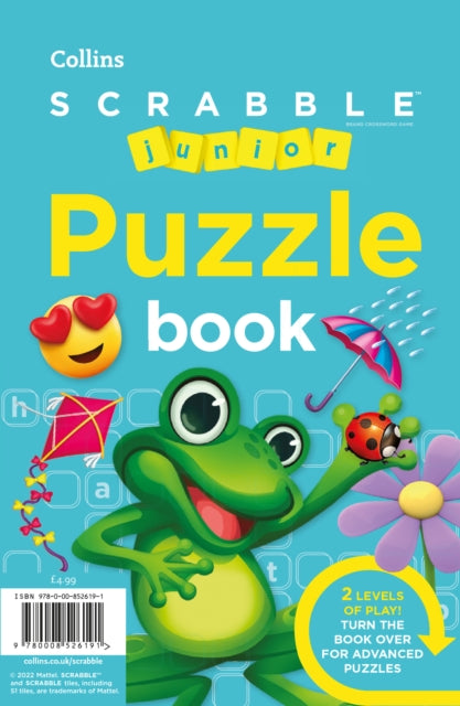 Book cover of: SCRABBLE™ Junior Puzzle Book. By: Collins Scrabble