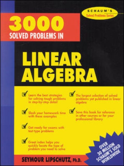 Book cover of: 3,000 Solved Problems in Linear Algebra