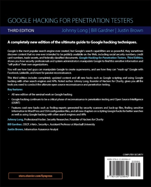 Book cover of: Google Hacking for Penetration Testers