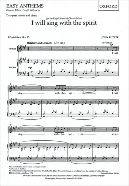 Book cover of: I will sing with the spirit