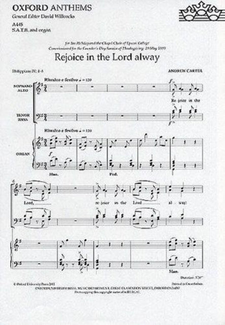 Book cover of: Rejoice in the Lord alway