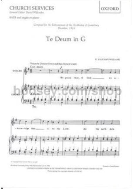 Book cover of: Te Deum in G