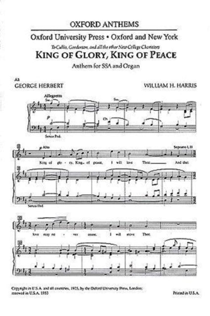 Book cover of: King of Glory, King of Peace