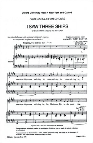 I saw three ships