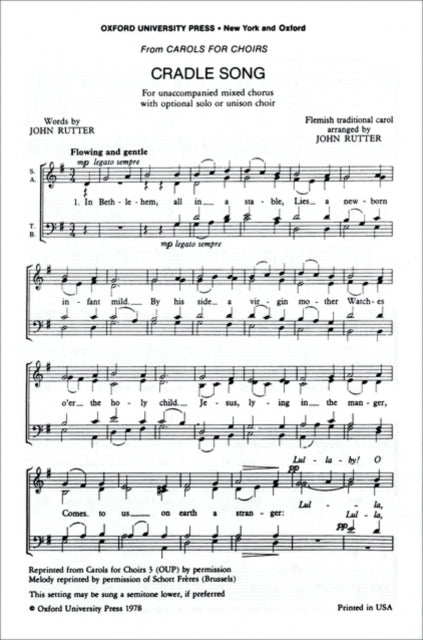 Book cover of: Cradle song. By: John Rutter