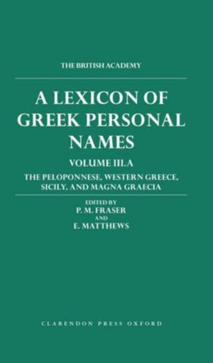 A Lexicon of Greek Personal Names