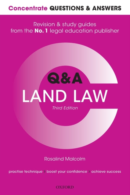 Book cover of: Concentrate Questions and Answers Land Law. By: Rosalind Malcolm