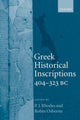Book cover of: Greek Historical Inscriptions, 404-323 BC