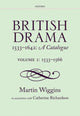 Book cover of: British Drama 1533-1642: A Catalogue