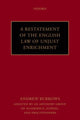 Book cover of: Restatement of the English Law of Unjust Enrichment. By: Andrew Burrows