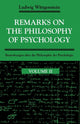 Book cover of: Remarks on the Philosophy of Psychology. By: Ludwig Wittgenstein