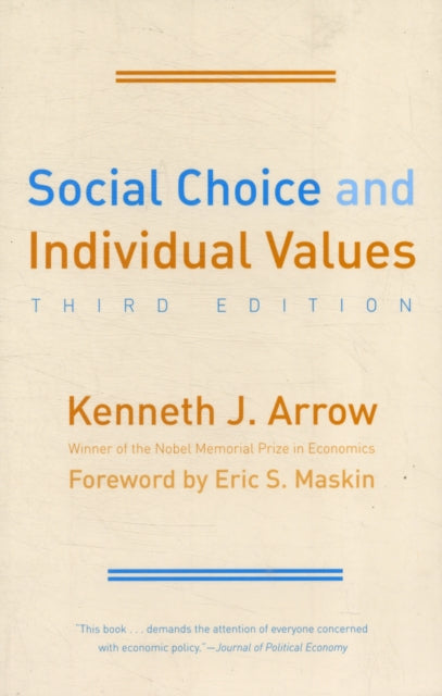 Book cover of: Social Choice and Individual Values. By: Kenneth J. Arrow