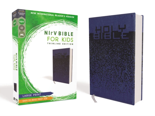 Book cover of: NIrV, Bible for Kids, Large Print, Leathersoft, Blue, Comfort Print. By: Zondervan Publishing Company