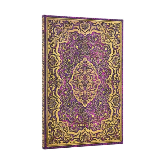 Book cover of: 2026 Picaresque Maxi 18-month Vertical Hardcover Flexi Dayplanner 2025-2026 (Elastic Band Closure). By: Paperblanks